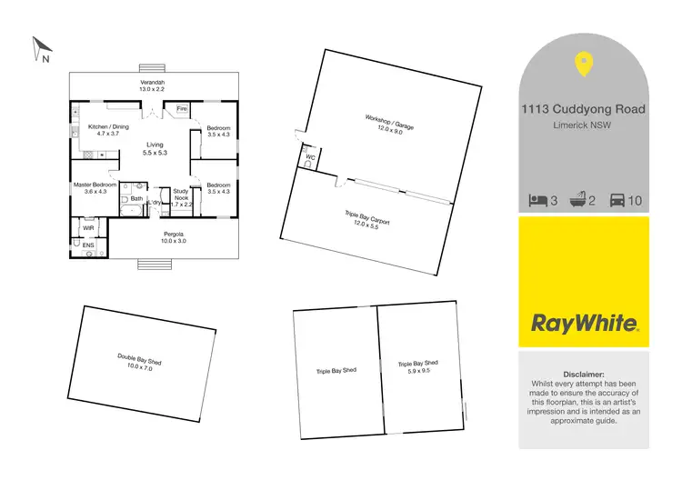 Floorplan of Homely rural property listing, 1113 Cuddyong Road, Limerick NSW 2583