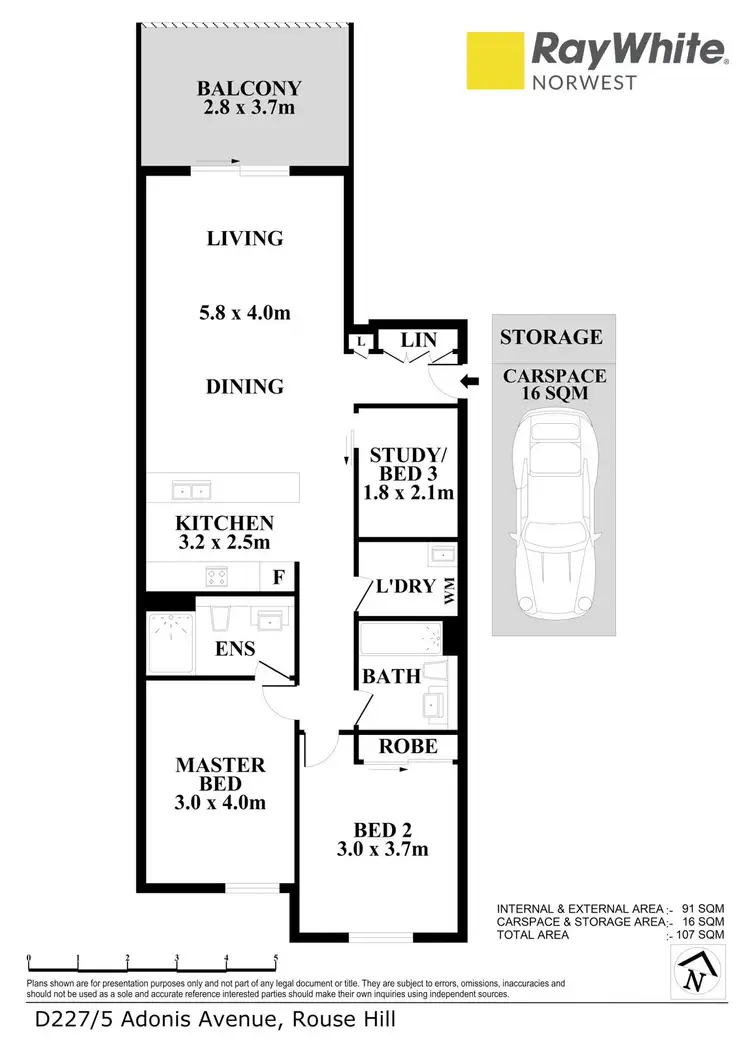 Floorplan of Homely apartment listing, D227/5 Adonis Avenue, Rouse Hill NSW 2155