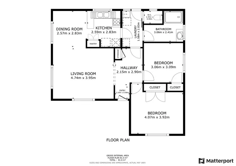 Floorplan of Homely unit listing, 2/492 Campbell Street, Swan Hill VIC 3585