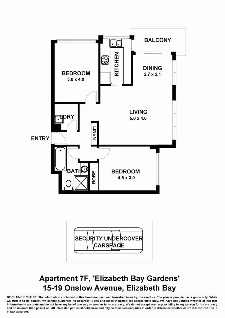 Floorplan of Homely apartment listing, 7F/15-19 Onslow Avenue, Elizabeth Bay NSW 2011