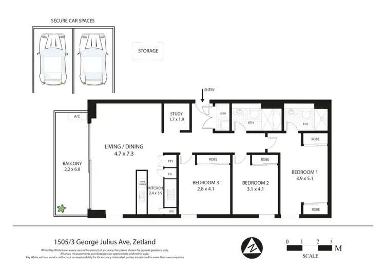 Floorplan of Homely apartment listing, 1505/3 George Julius Avenue, Zetland NSW 2017