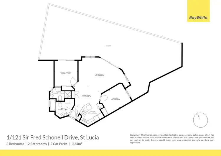 Floorplan of Homely apartment listing, 1/121 Sir Fred Schonell Drive, St Lucia QLD 4067