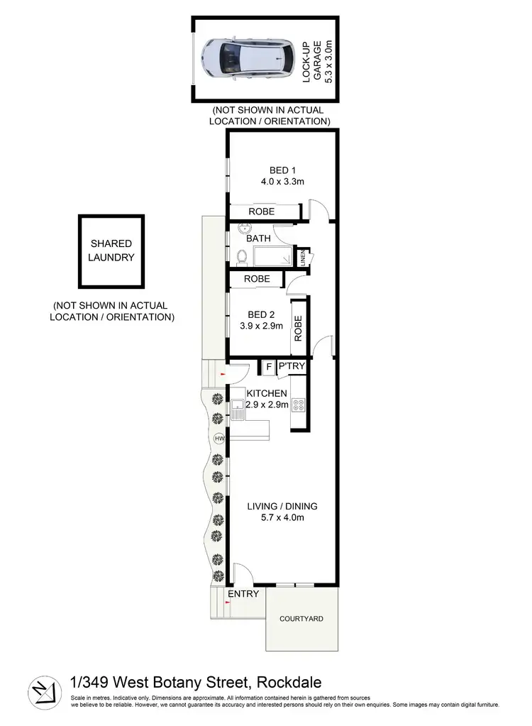 Floorplan of Homely villa listing, 1/349 West Botany Street, Rockdale NSW 2216
