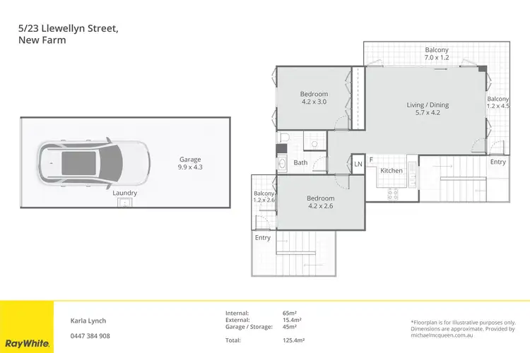 Floorplan of Homely apartment listing, 5/23 Llewellyn Street, New Farm QLD 4005