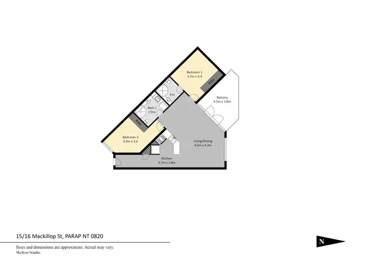 Floorplan of Homely unit listing, 15/16-18 Mackillop Street, Parap NT 820