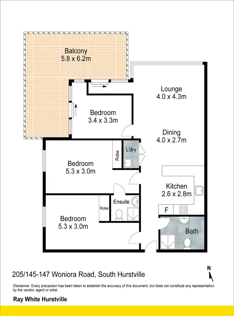 Floorplan of Homely apartment listing, 205/145-147 Woniora Road, South Hurstville NSW 2221