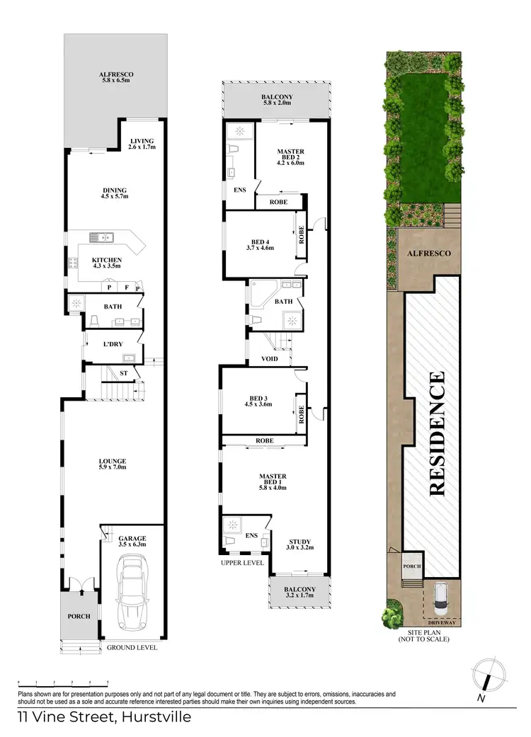 Floorplan of Homely semi-detached listing, 11 Vine Street, Hurstville NSW 2220