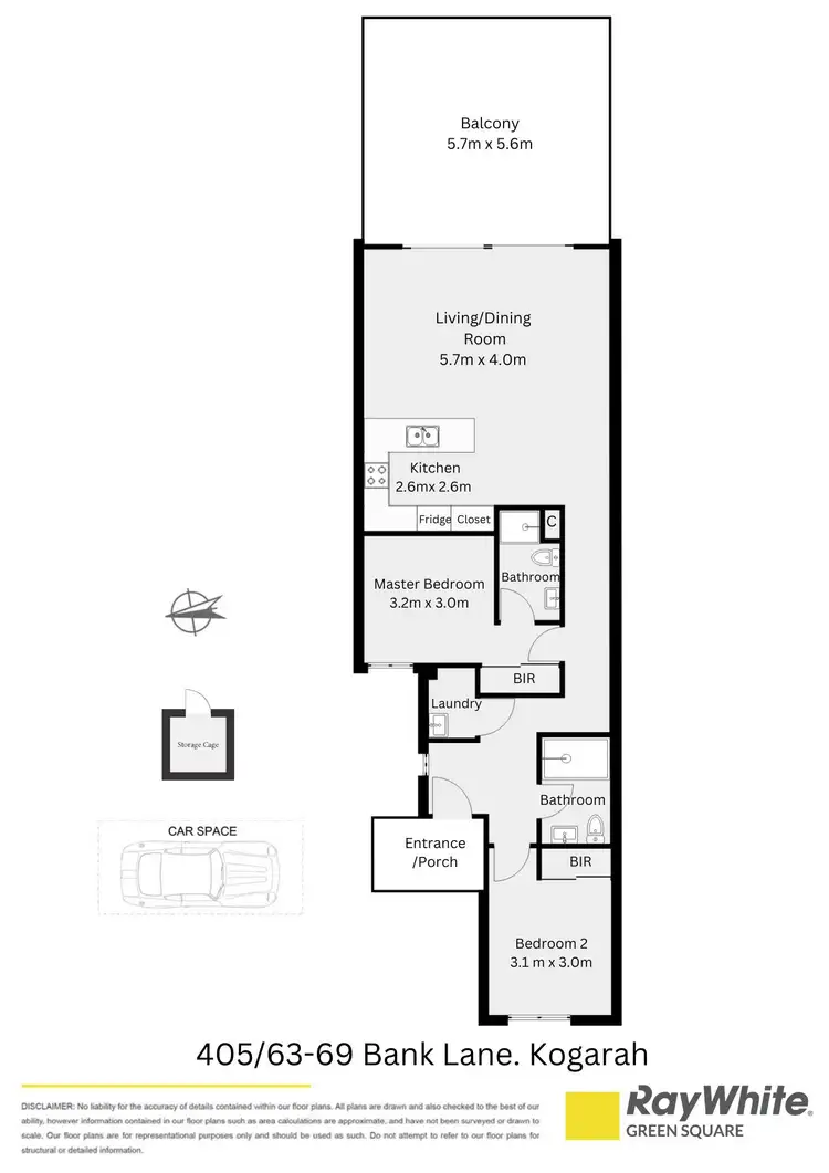 Floorplan of Homely apartment listing, 405/63-69 Bank Lane, Kogarah NSW 2217