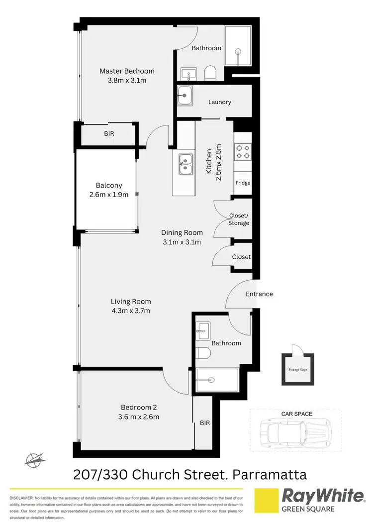 Floorplan of Homely apartment listing, 207/330 Church Street, Parramatta NSW 2150