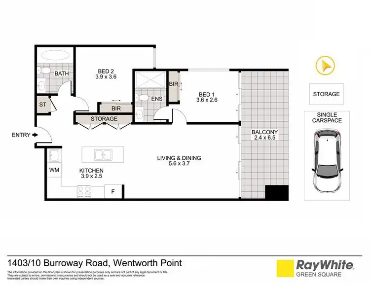 Floorplan of Homely unit listing, 1403/10 Burroway Road, Wentworth Point NSW 2127