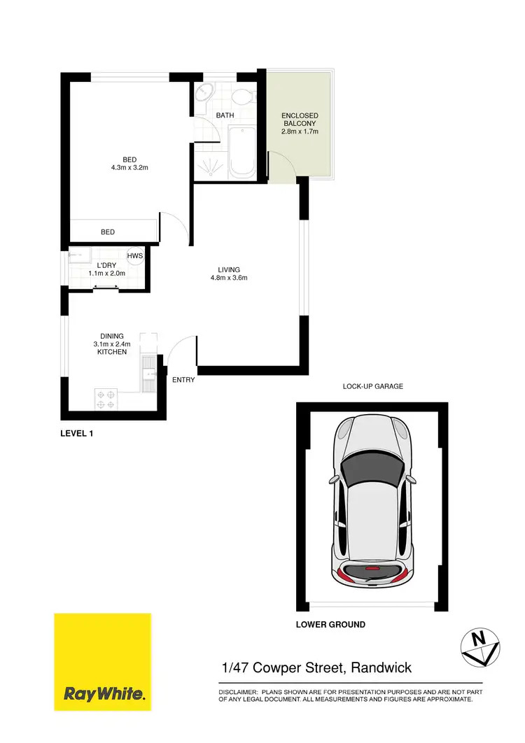 Floorplan of Homely apartment listing, 1/47 Cowper Street, Randwick NSW 2031
