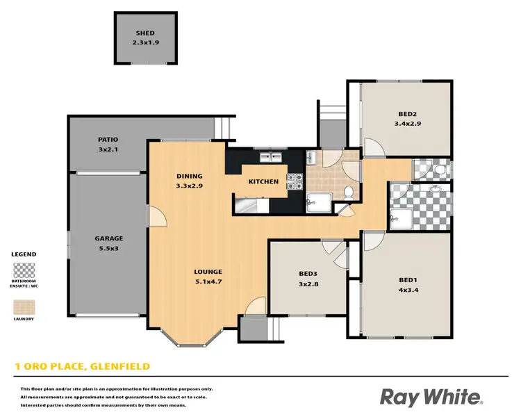 Floorplan of Homely house listing, 1 Oro Place, Glenfield NSW 2167