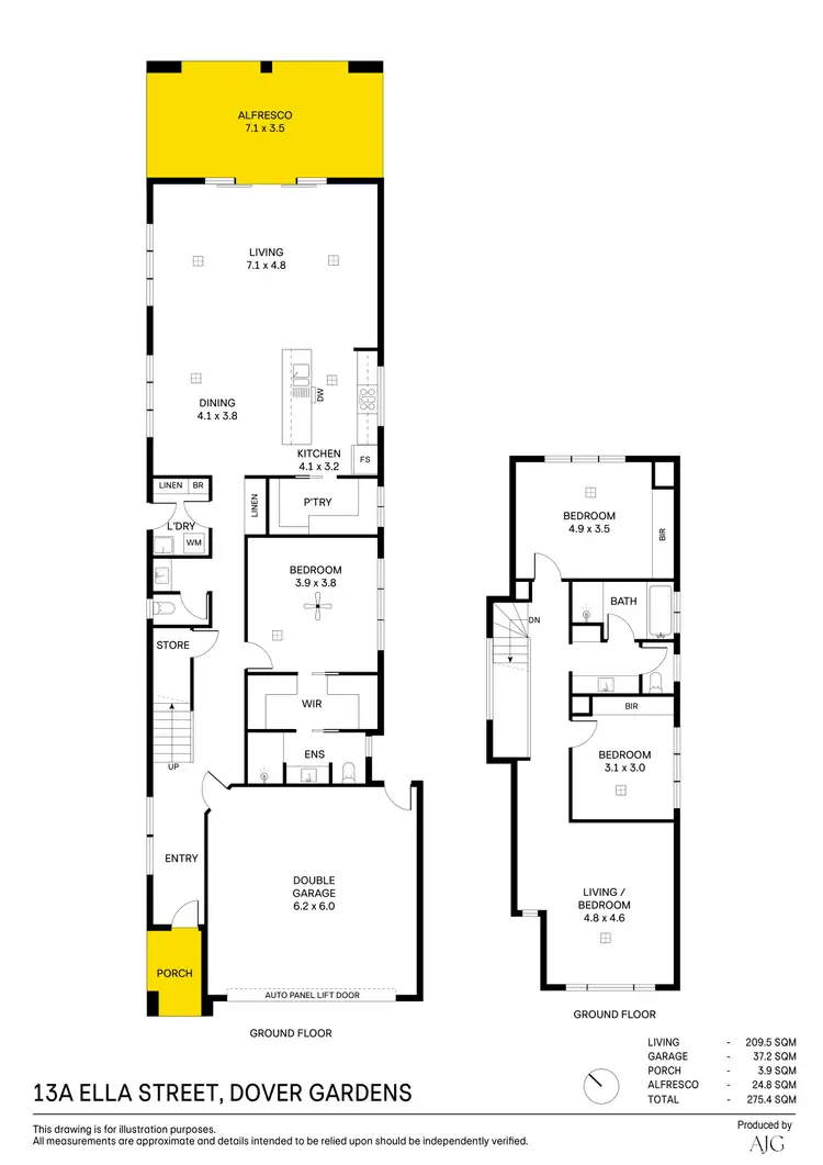 Floorplan of Homely house listing, 13A Ella Street, Dover Gardens SA 5048