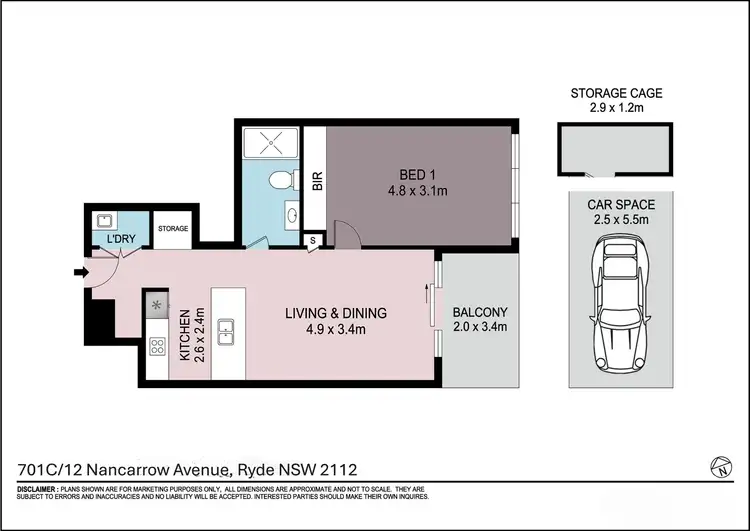 Floorplan of Homely apartment listing, 701C/12 Nancarrow Avenue, Ryde NSW 2112