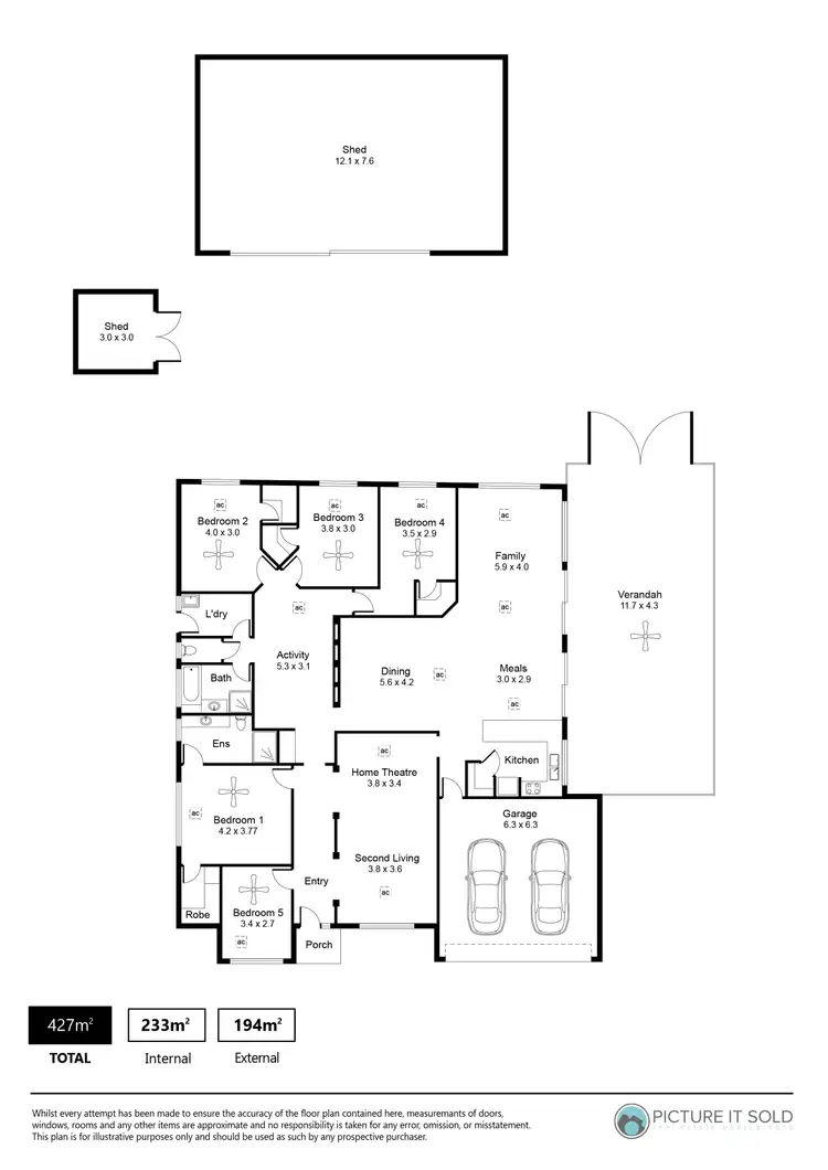 Floorplan of Homely house listing, 5 Canberra Court, Smithfield SA 5114