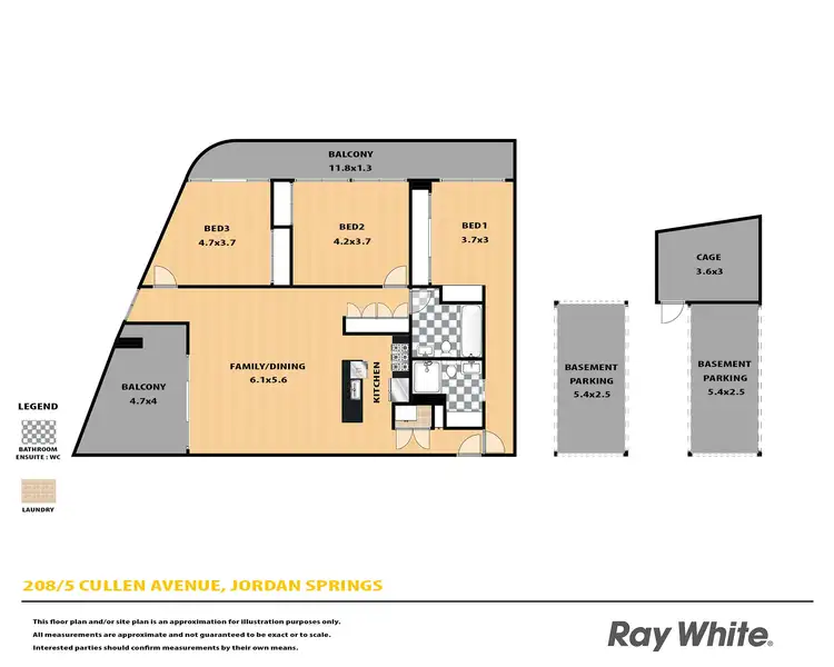 Floorplan of Homely apartment listing, 208/5 Cullen Avenue, Jordan Springs NSW 2747
