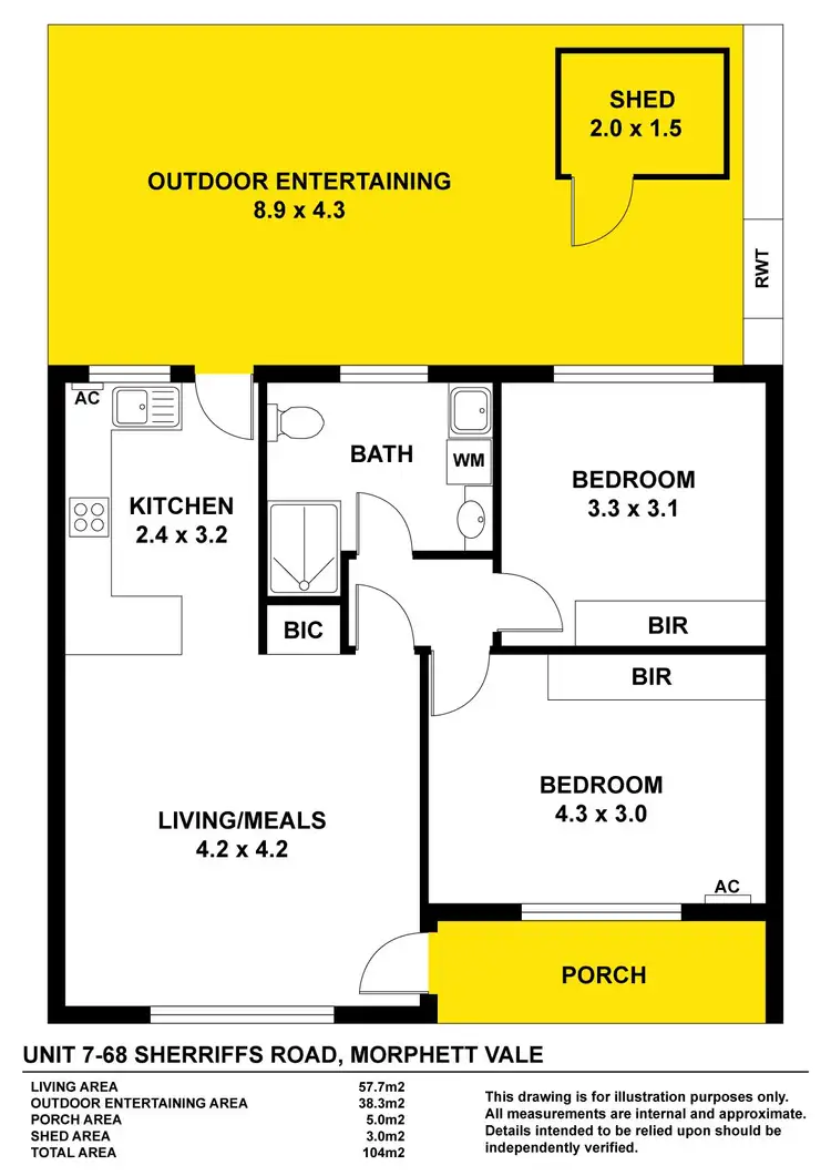 Floorplan of Homely unit listing, 7/68 Sherriffs Road, Morphett Vale SA 5162