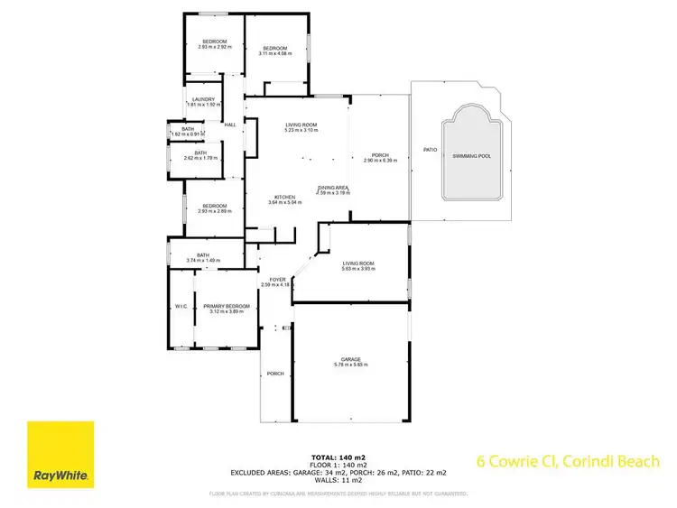 Floorplan of Homely house listing, 6 Cowrie Close, Corindi Beach NSW 2456