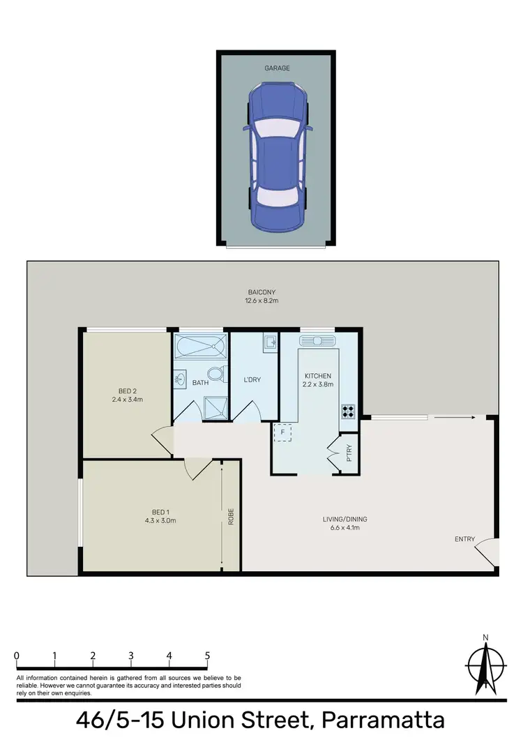 Floorplan of Homely apartment listing, 46/5 Union Street, Parramatta NSW 2150