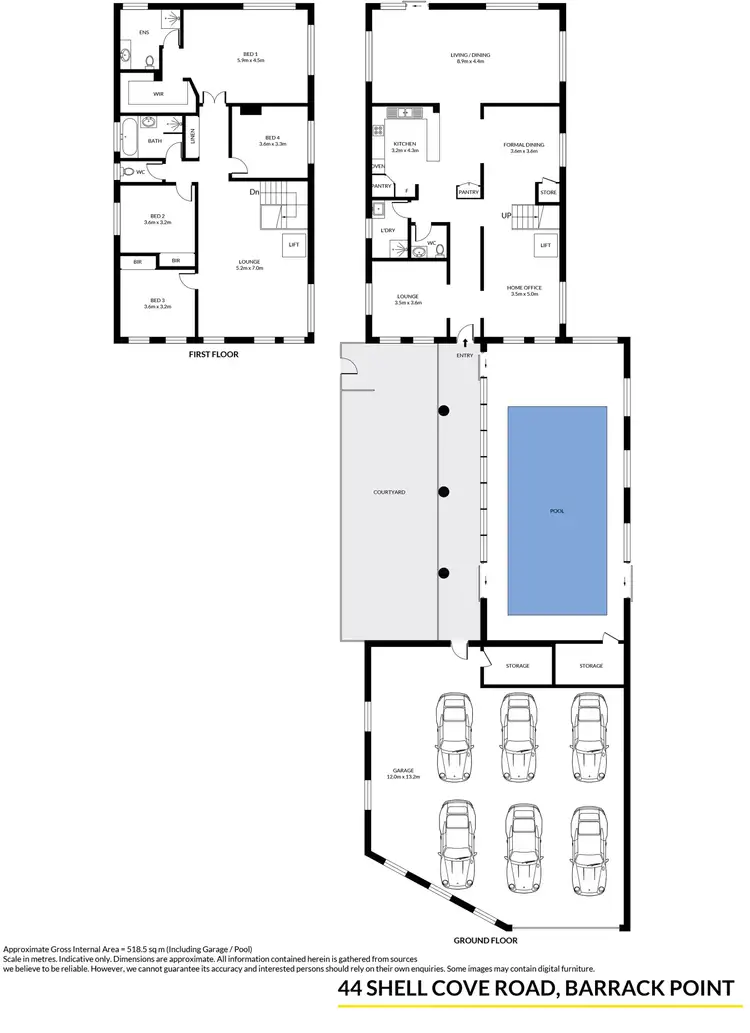 Floorplan of Homely house listing, 44 Shell Cove Road, Barrack Point NSW 2528