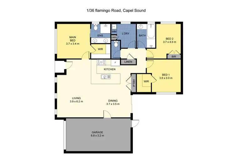 Floorplan of Homely house listing, 1/36 Flamingo Road, Capel Sound VIC 3940