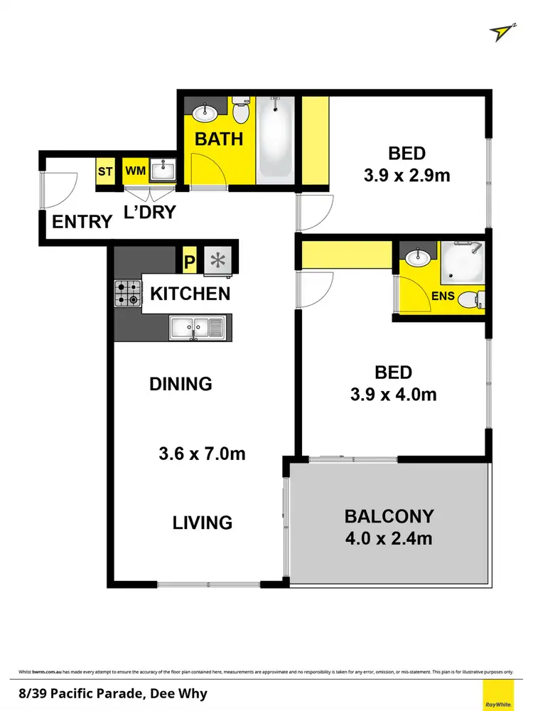 Floorplan of Homely unit listing, 8/39 Pacific Parade, Dee Why NSW 2099