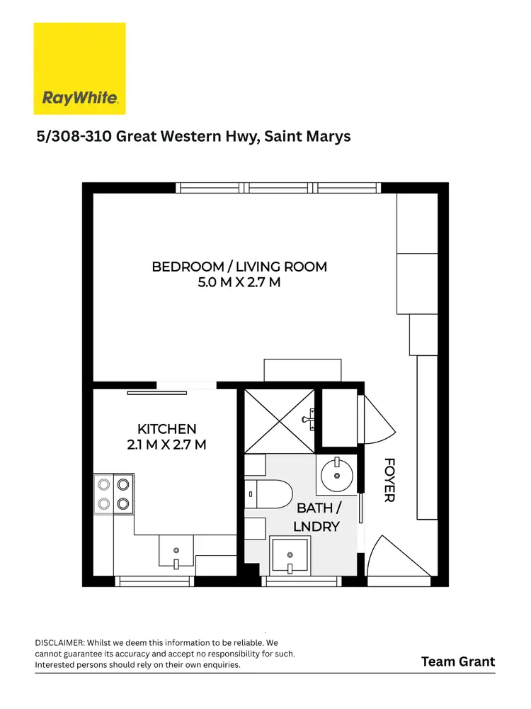 Floorplan of Homely studio listing, 5/308-310 Great Western Highway, St Marys NSW 2760