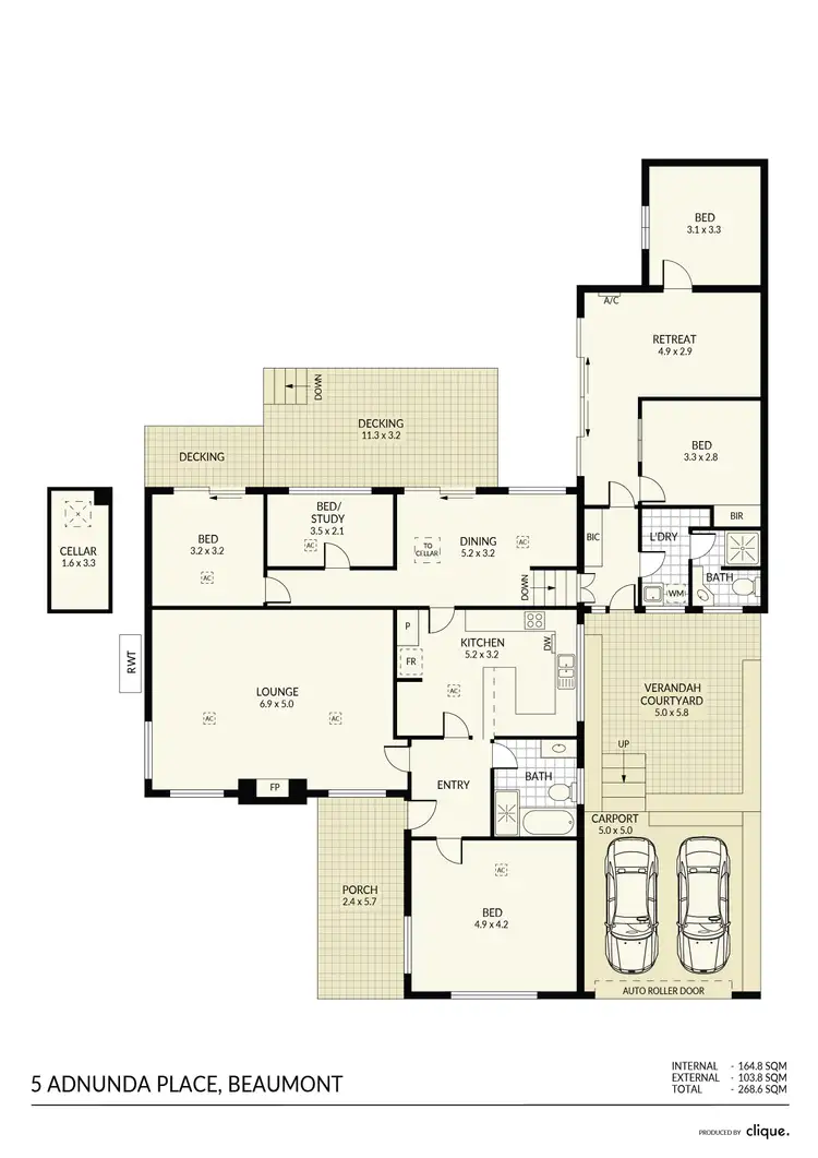 Floorplan of Homely house listing, 5 Adnunda Place, Beaumont SA 5066