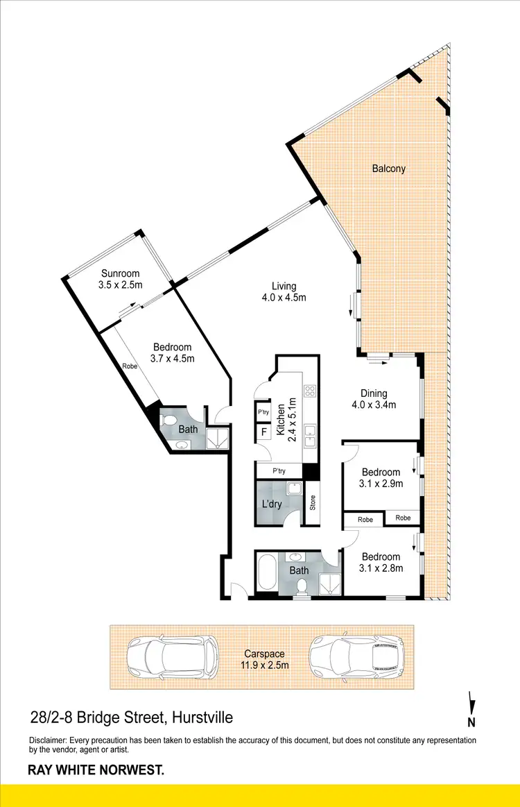 Floorplan of Homely apartment listing, 28/2-8 Bridge Street, Hurstville NSW 2220