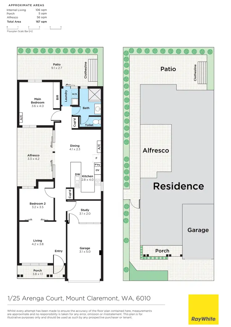 Floorplan of Homely villa listing, 1/25 Arenga Court, Mount Claremont WA 6010