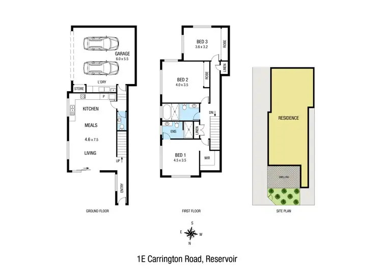 Floorplan of Homely townhouse listing, 1E Carrington Road, Reservoir VIC 3073