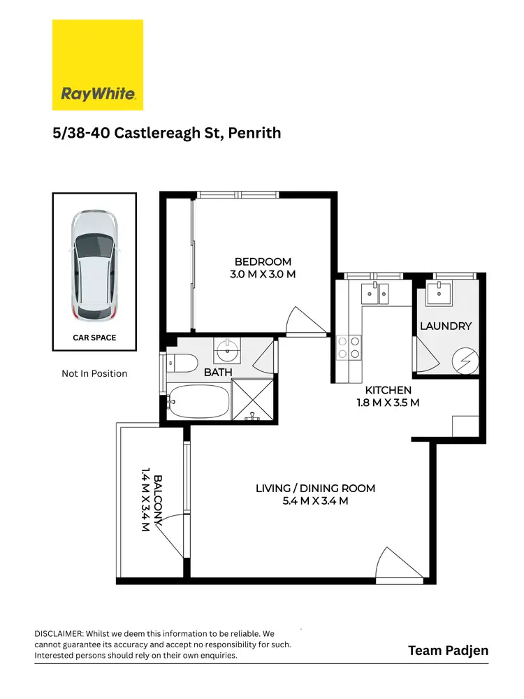 Floorplan of Homely unit listing, 5/38-40 Castlereagh Street, Penrith NSW 2750