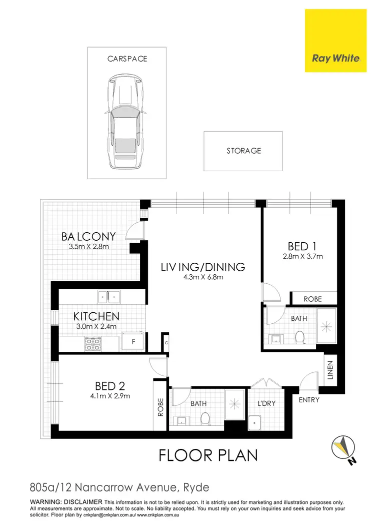 Floorplan of Homely apartment listing, 805A/12 Nancarrow Avenue, Meadowbank NSW 2114