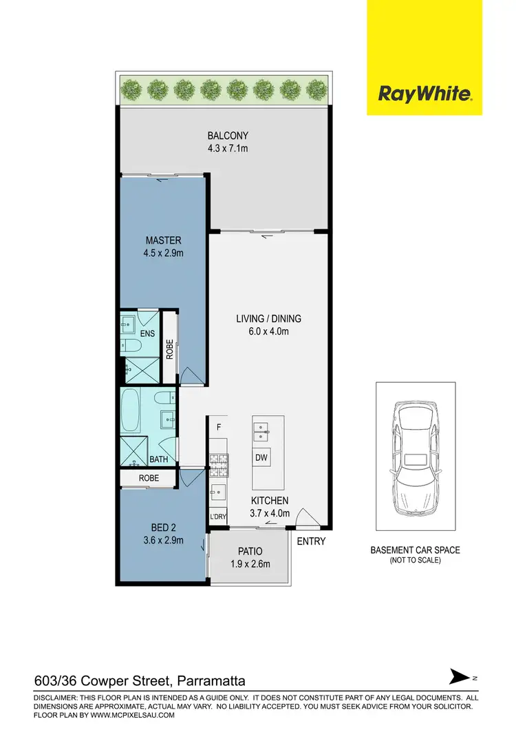 Floorplan of Homely apartment listing, 603/36-46 Cowper Street, Parramatta NSW 2150
