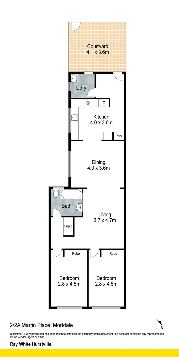 Floorplan of Homely unit listing, 2/23A Morts Road, Mortdale NSW 2223
