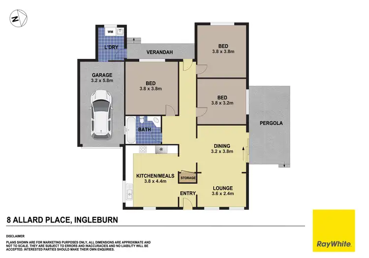 Floorplan of Homely house listing, 8 Allard Place, Ingleburn NSW 2565