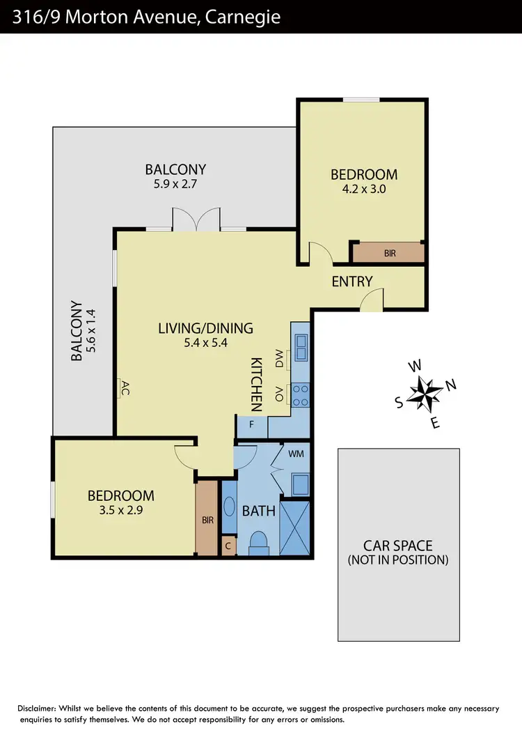 Floorplan of Homely apartment listing, 316/9 Morton Avenue, Carnegie VIC 3163