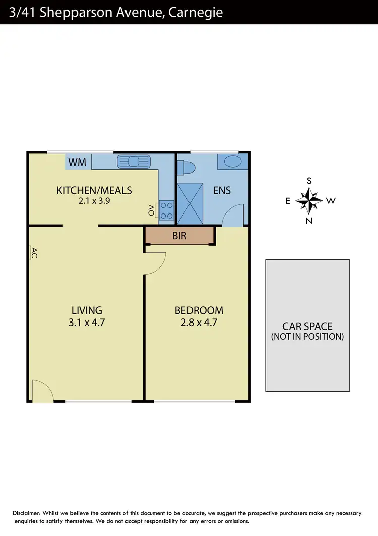 Floorplan of Homely apartment listing, 3/41 Shepparson Avenue, Carnegie VIC 3163