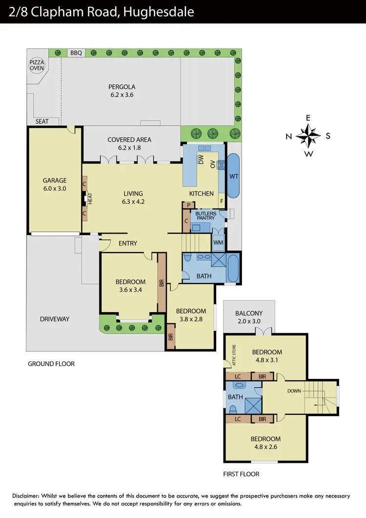 Floorplan of Homely townhouse listing, 2/8 Clapham Road, Hughesdale VIC 3166