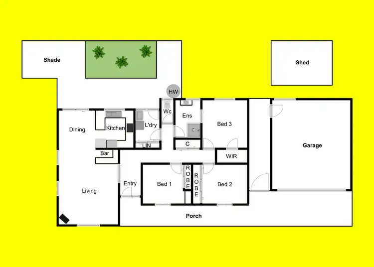 Floorplan of Homely unit listing, 1/1 Massey Close, Mildura VIC 3500