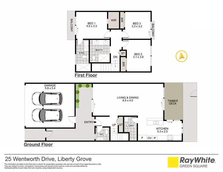 Floorplan of Homely townhouse listing, 25 Wentworth Drive, Liberty Grove NSW 2138