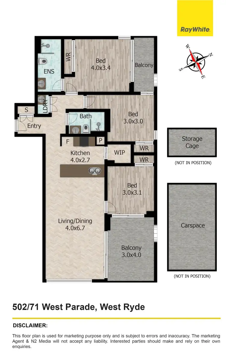Floorplan of Homely apartment listing, 502/71 West Parade, West Ryde NSW 2114