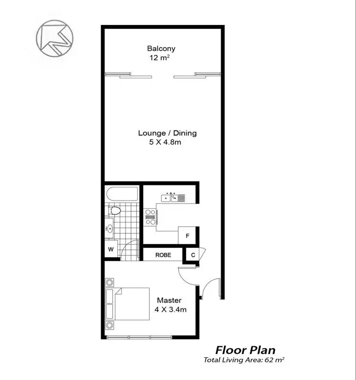 Floorplan of Homely apartment listing, 4/2 Macquarie Street, Teneriffe QLD 4005