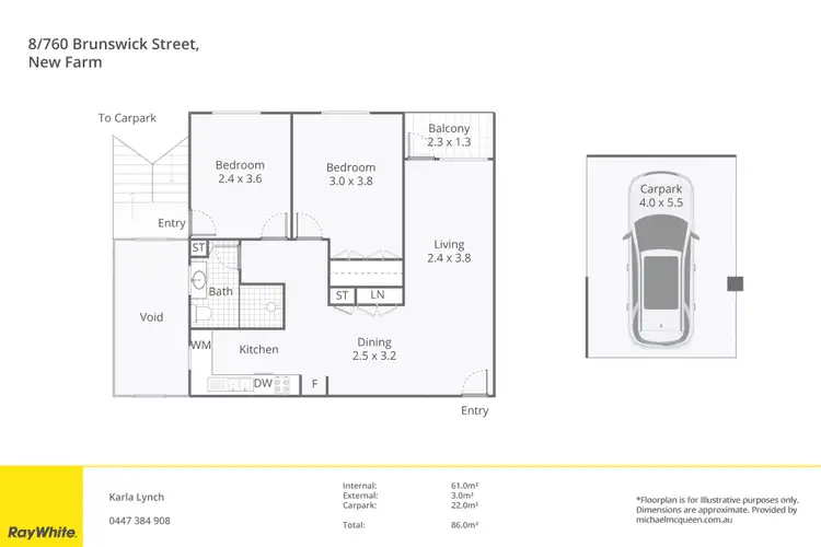 Floorplan of Homely apartment listing, 8/760 Brunswick Street, New Farm QLD 4005