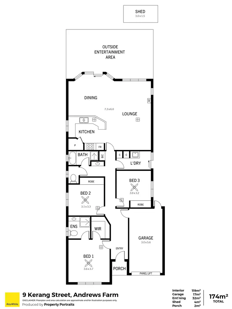 Floorplan of Homely house listing, 9 Kerang Street, Andrews Farm SA 5114