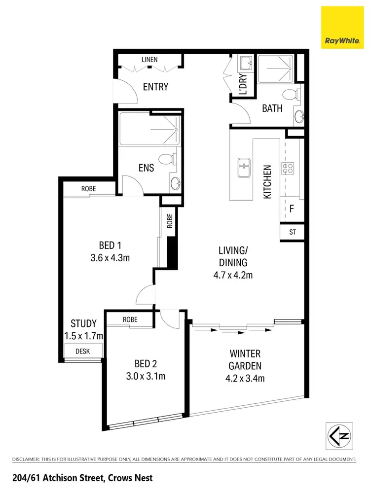 Floorplan of Homely apartment listing, 204/61 Atchison Street, Crows Nest NSW 2065