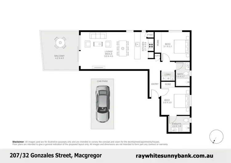 Floorplan of Homely unit listing, 207/32 Gonzales Street, Macgregor QLD 4109