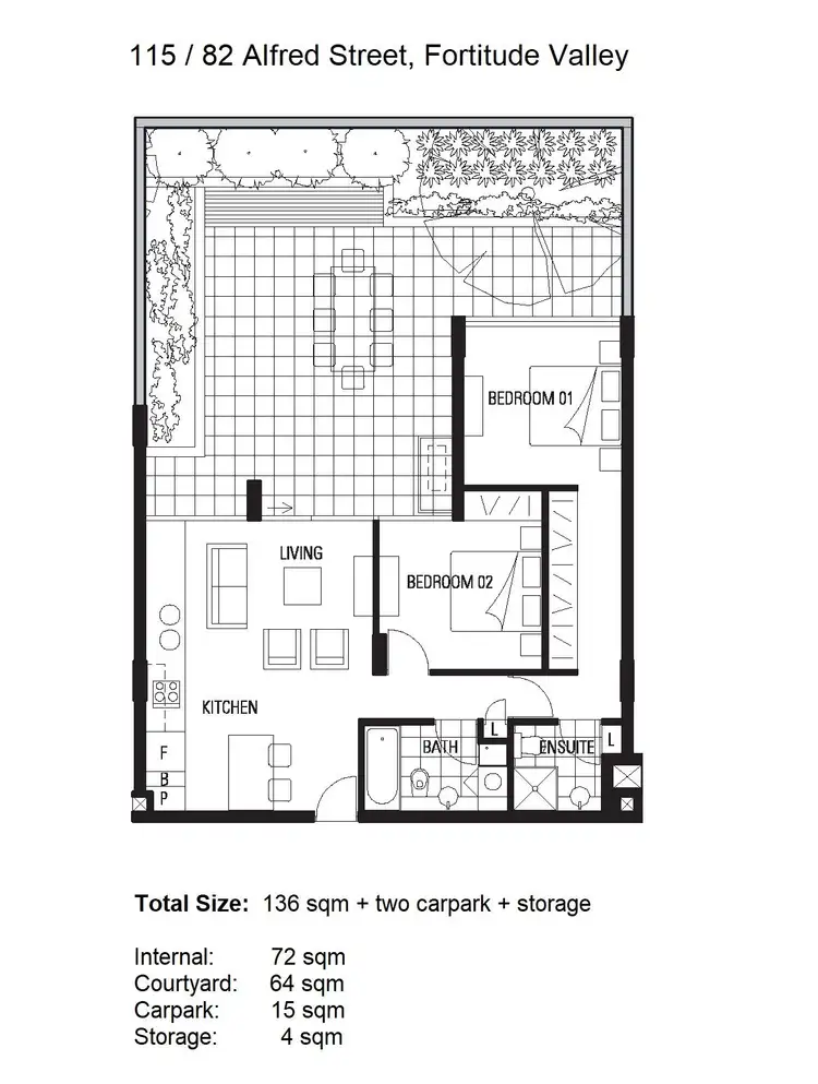 Floorplan of Homely apartment listing, 115/82 Alfred Street, Fortitude Valley QLD 4006