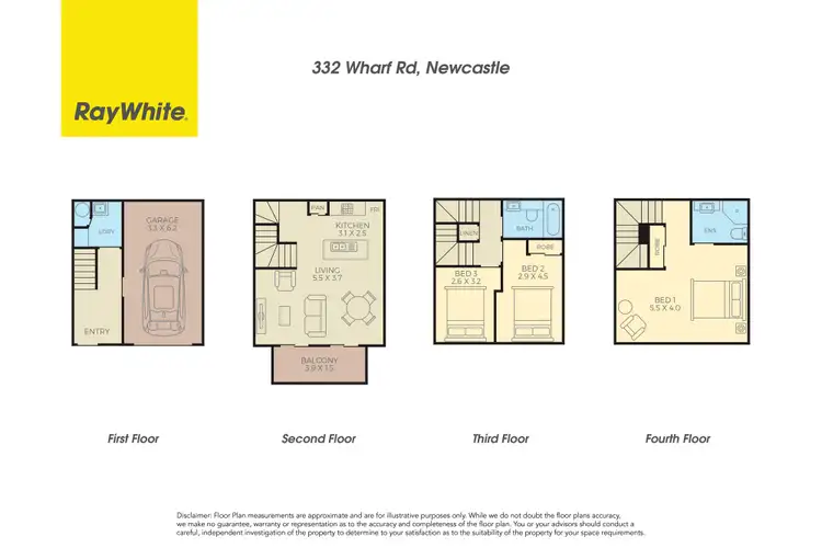 Floorplan of Homely townhouse listing, 332 Wharf Road, Newcastle NSW 2300