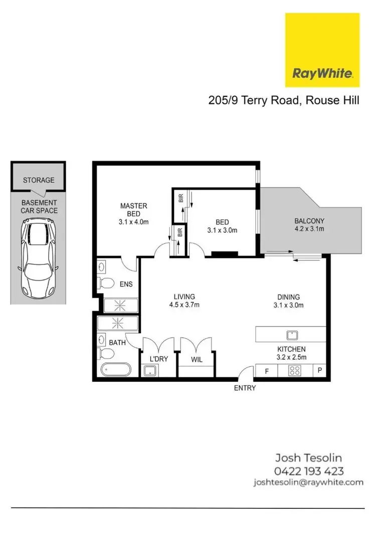 Floorplan of Homely apartment listing, 205/9A Terry Road, Rouse Hill NSW 2155